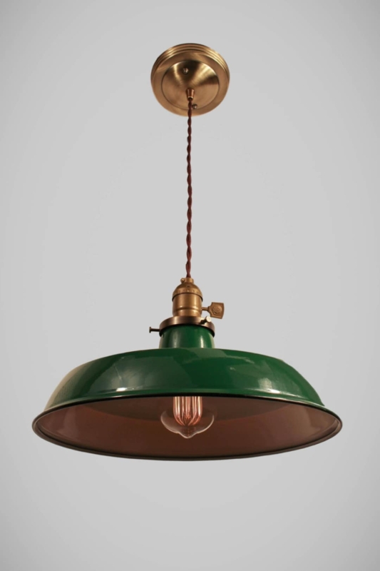 Forest Green Warehouse Shade Pendant Light Vintage Industrial Rustic fixture