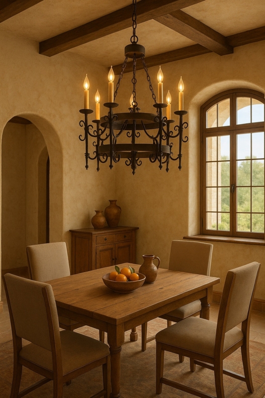 Forged Candle Chandelier Styling with Two Tiers