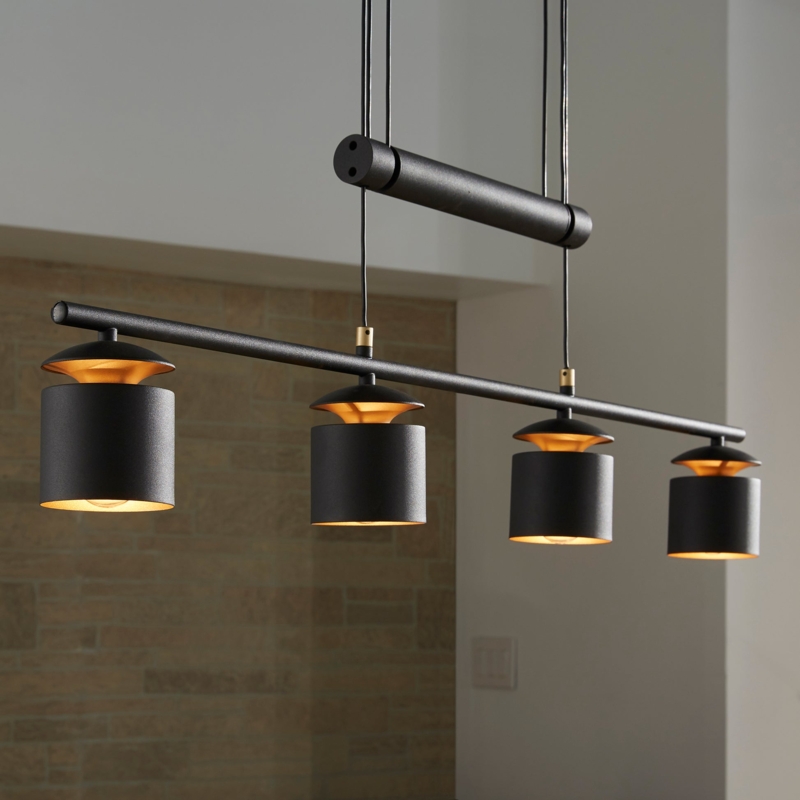 Four Cylinder Pendant Light Matte Finish Metal Minimalist Task Fixture.