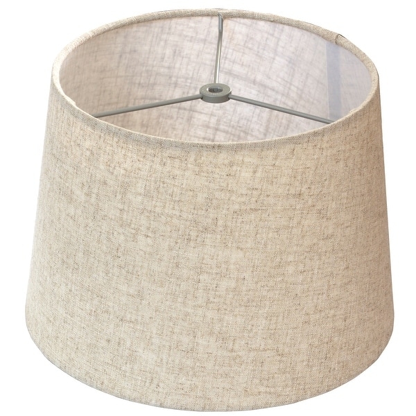 French Drum Lamp Shade, Cream Slub Texture, Tapered