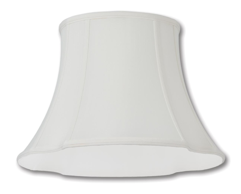 French Oval Lamp Shade in Eggshell Shantung Fabric