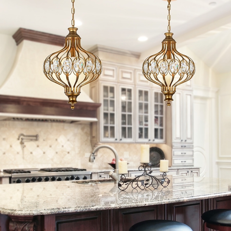 Geometric Pendant Light Antique Bronze Octahedral Open Cage