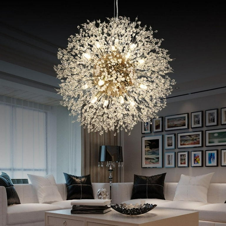 Glam Crystal Chandelier with Polished Finish Starburst Silhouette