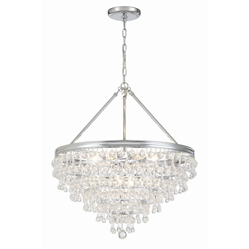 Glamorous Crystal Bead Chandelier Cascading Glass Strands Elegant