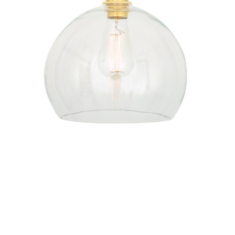 Globe Lamp Shade: Open Bottom Spherical Polished Metal Hardware