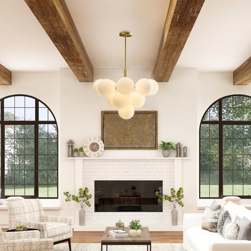 Globe Pendant Light Bubble Cluster, Sculptural Clear Glass