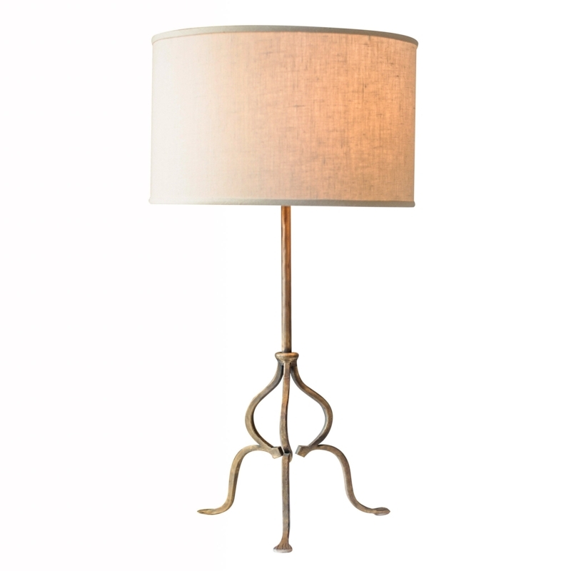 Gold Tripod Lamp Modern Glam Polished Ball Tipped Feet