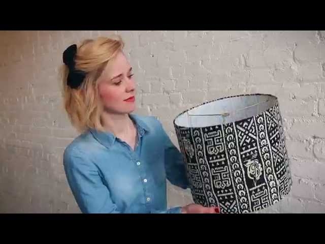 Gray Floral Print Drum Lampshade White Fabric Modern Botanical Lighting