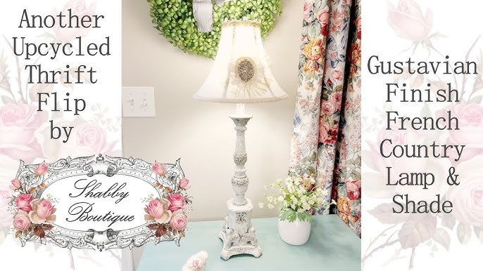 Gustavian Finish French Country Lamp & Shade using Sweet Pickins Milk Paint  & ReDesign w/ Prima Wax