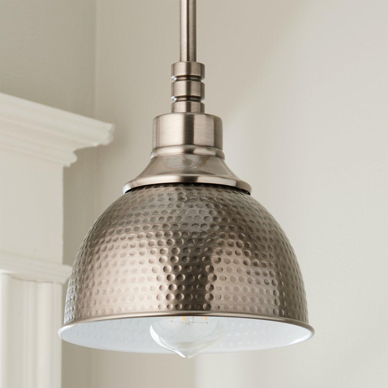 Hammered Metal Pendant Light | Small Bronze Dome Fixture