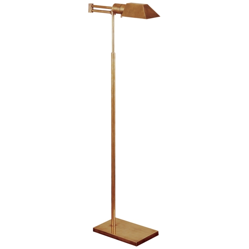 Hand-Rubbed Antique Brass Floor Lamp with Classic Shade