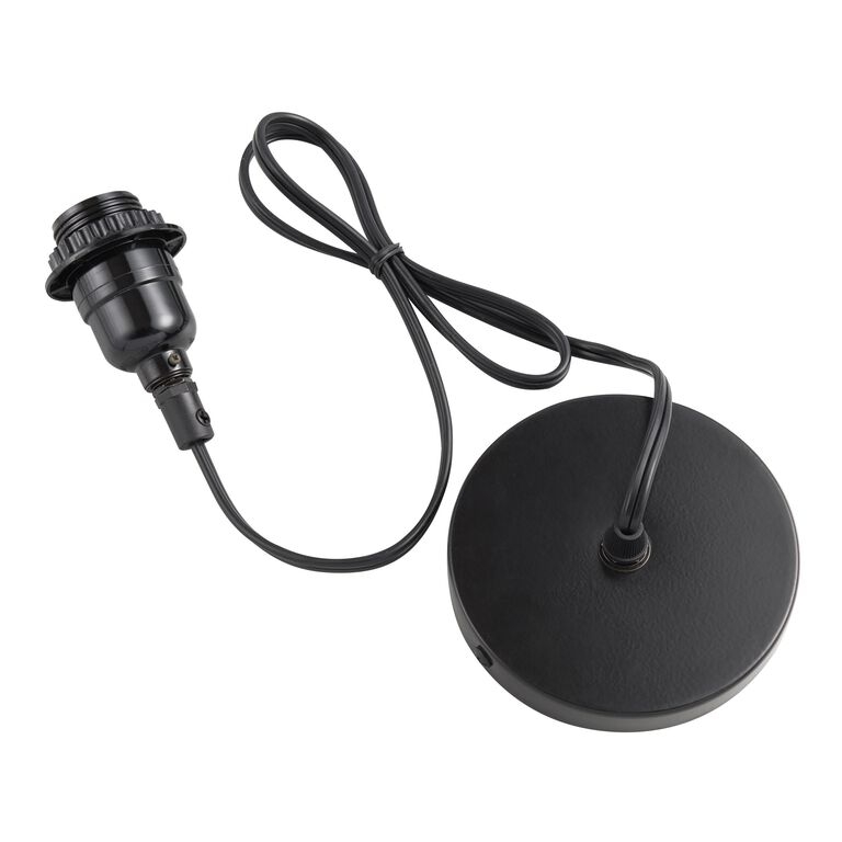Hardwire Kit: Matte Black Minimalist Canopy with Fabric Wrapped Cord