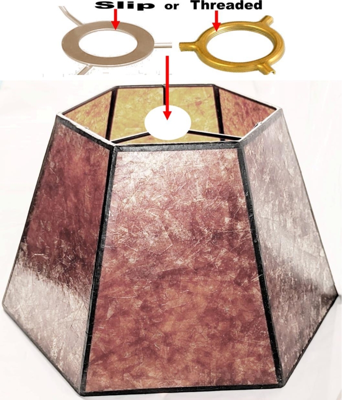 Hexagon Lamp Shade Amber Mica Panels Craftsman Style Uno Fitter (69 chars)