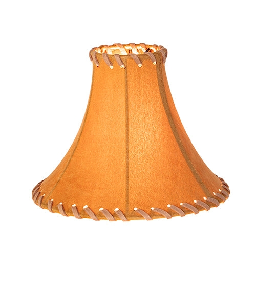 Hexagonal Lamp Shade Faux Leather Swoop Top Rustic Western Decor