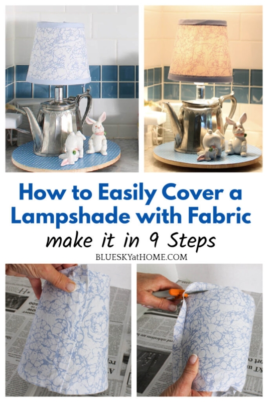 How to Cover a Lamp Shade with Fabric in 9 Steps - Bluesky at Home