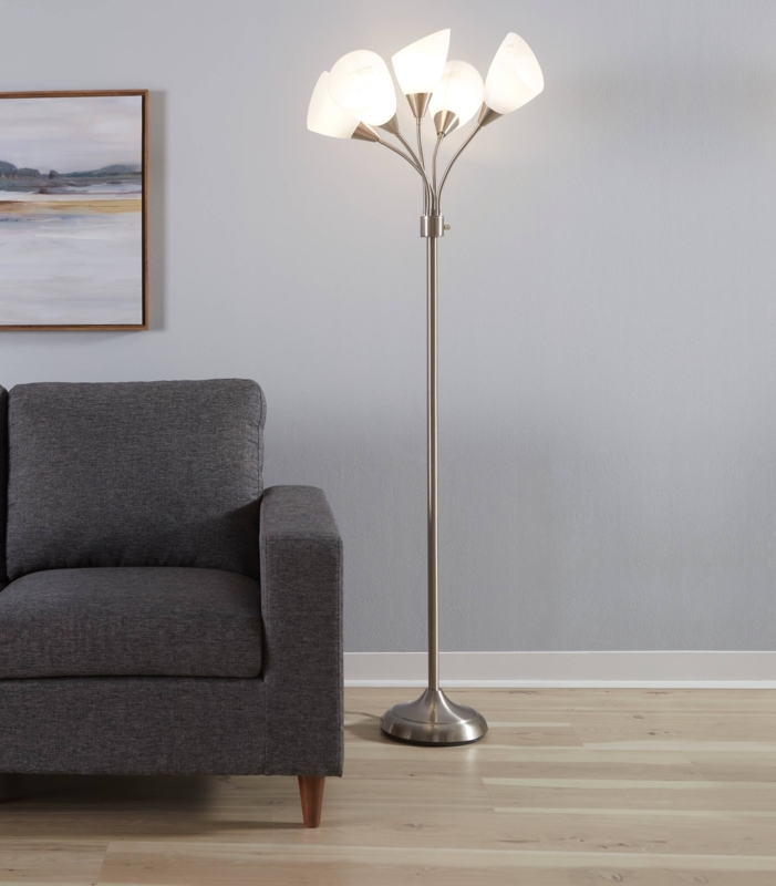 Industrial Crane Arm Floor Lamp with Matte Black Finish