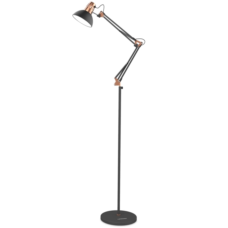 Industrial Floor Lamp Matte Black Architect Style Reading Nook