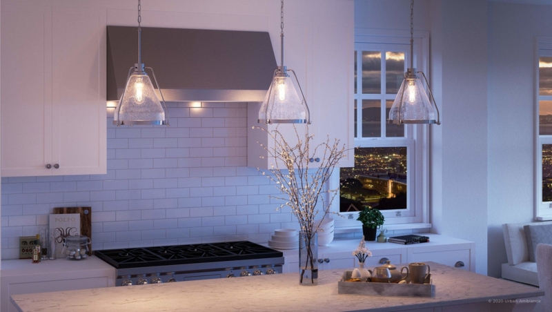Industrial Pendant Light Bolted Nautical Detailing Dome Shade