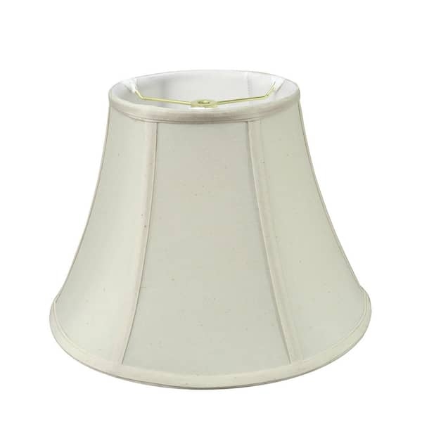 Ivory Bell Lamp Shade, Vertical Piping, Spider Fitter, Flared Bottom
