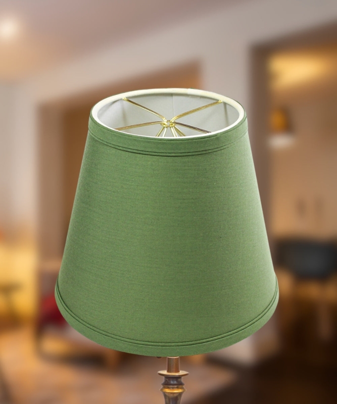 Kale Green Empire Lamp Shade Linen Fabric Clip On Bulb Fitting