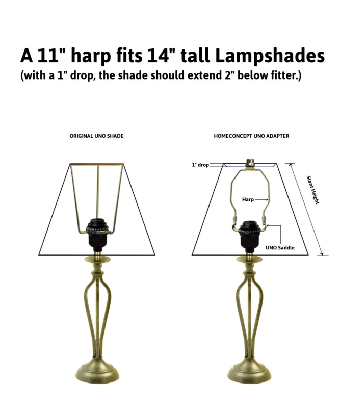 Lamp Harp Adapter Slip Uno Base, Polished Brass Finish