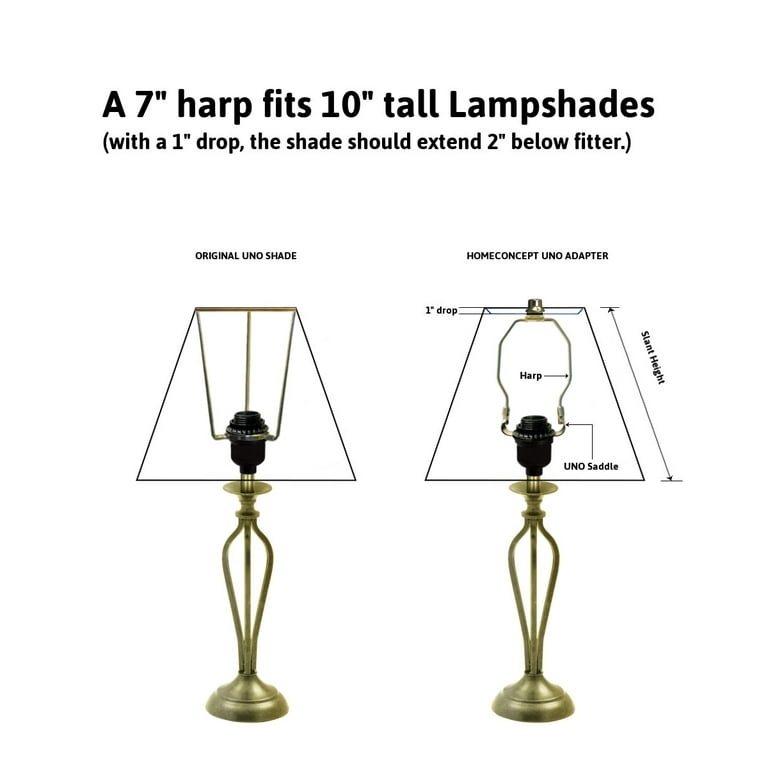 Lamp Harp Kit Polished Gold Finish Slip Uno Adapter Ring (62 chars)