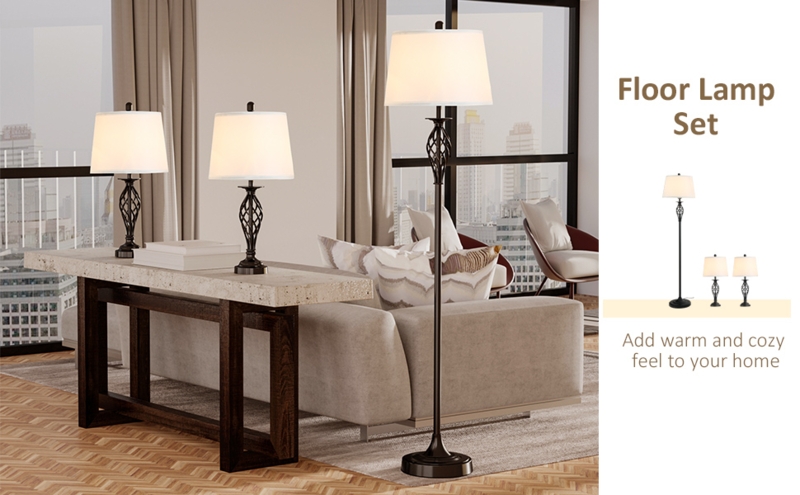 Lamp Set: Contemporary High Contrast Monochrome Black and White
