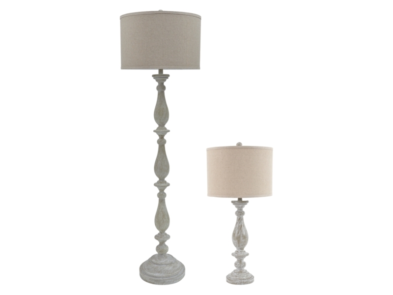 Lamp Set: Matte Black Open Work Cage Neck Detail White Shades