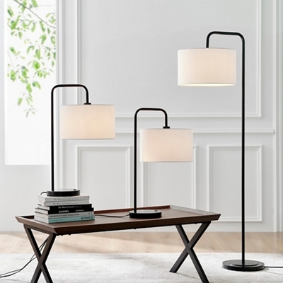 Lamp Set: Minimalist Slim Profile Brushed Silver Bases