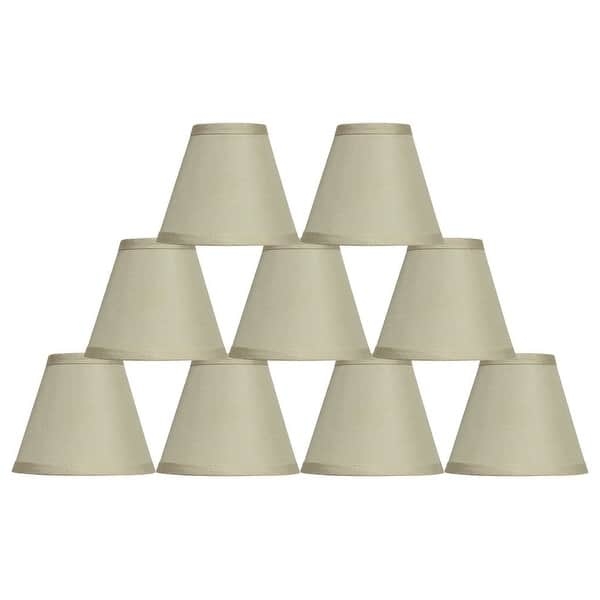 Lamp Shade, Beige Satin-Like Fabric, Classic Bell Shape, Clip-On