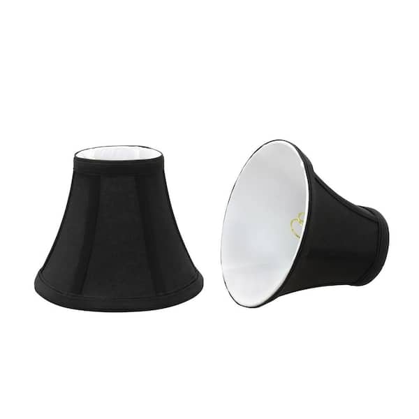 Lamp Shade Black Bell Shape with Gold Lining, Traditional Clip-On