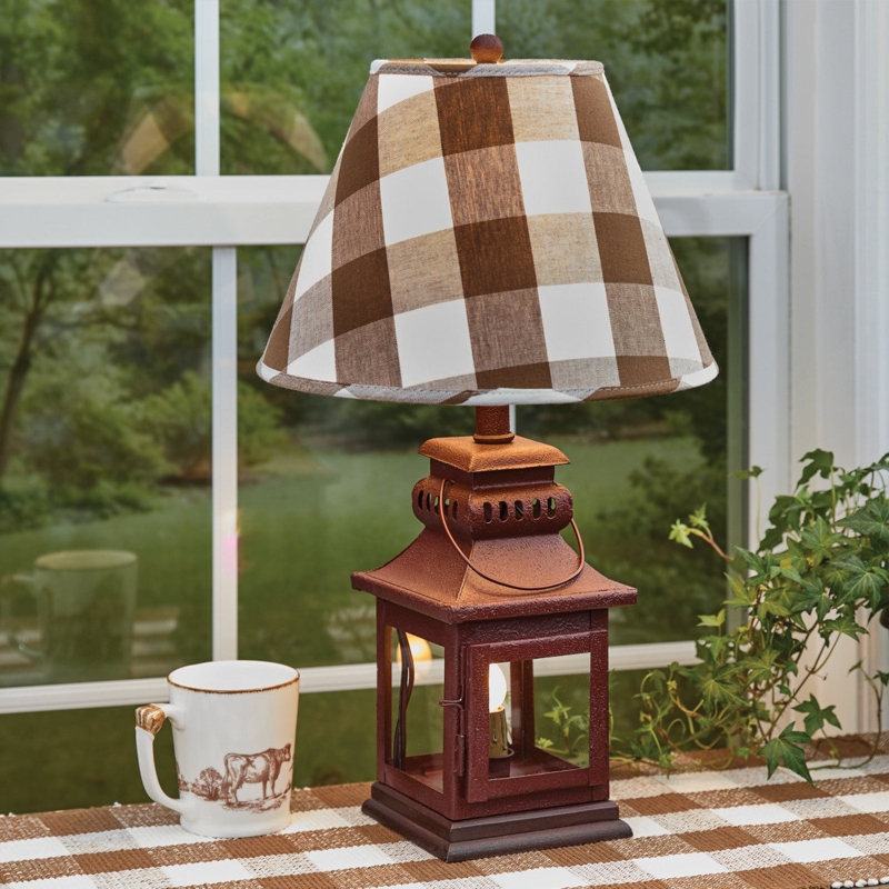 Lamp Shade Buffalo Check Cream Large Pattern