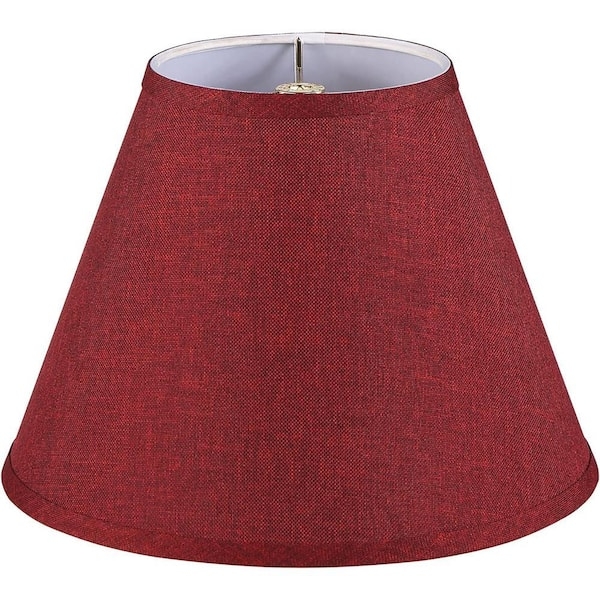 Lamp Shade Burgundy Burlap Texture Empire Shape Rustic Woven Fabric