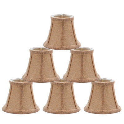 Lamp Shade Burlap Like Tapered Empire Clip On Fitter Rustic