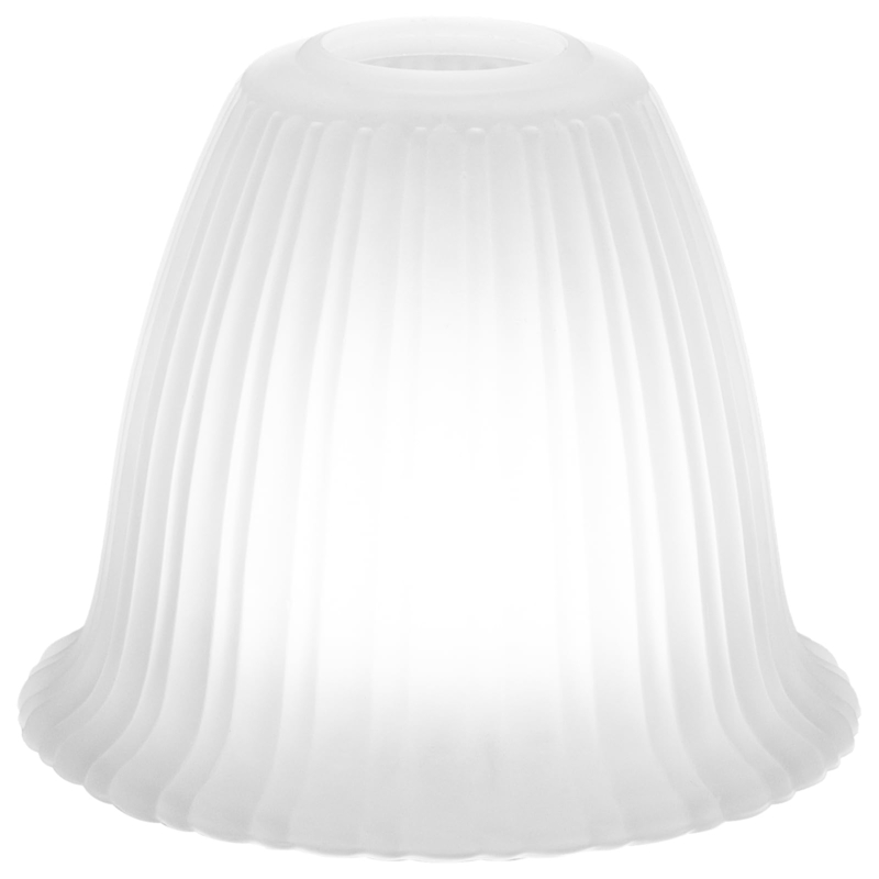 Lamp Shade: Clear Ribbed Glass Bell Shaped Replacement Fixture