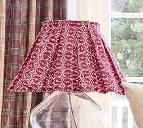 Lamp Shade Crisp Knife Pleats and Flax Floral Print Pattern