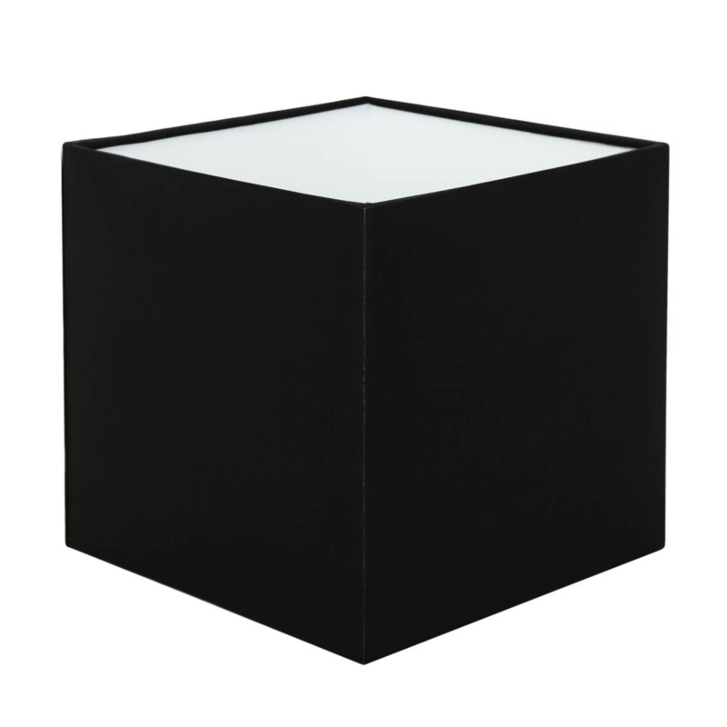 Lamp Shade Cube Silhouette Cream Fabric Minimalist Modern