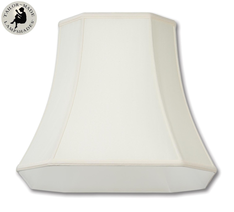 Lamp Shade Cut Corner Eggshell Shantung Piped Trim Traditional