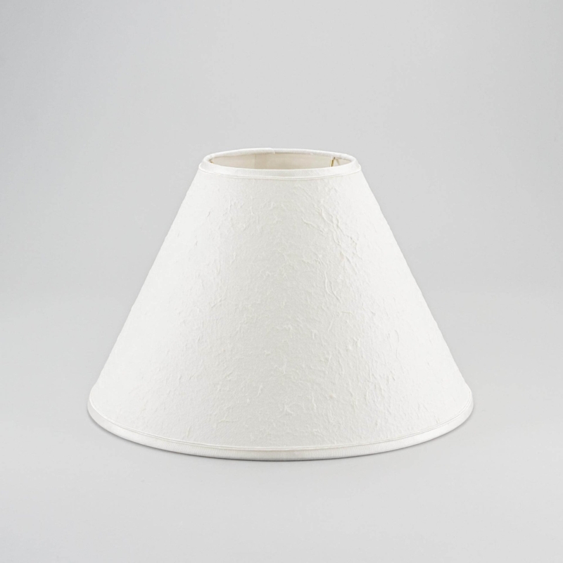 Lamp Shade Drum Textured Paper Off White with Black Edge Trim Scandi