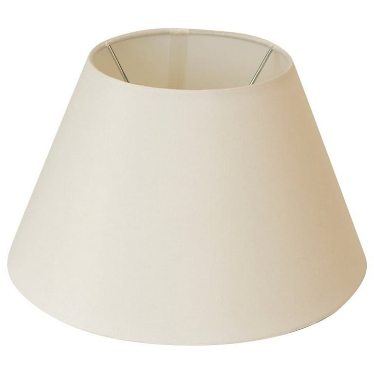 Lamp Shade Eggshell Silk, Tapered Silhouette, Vertical Piping