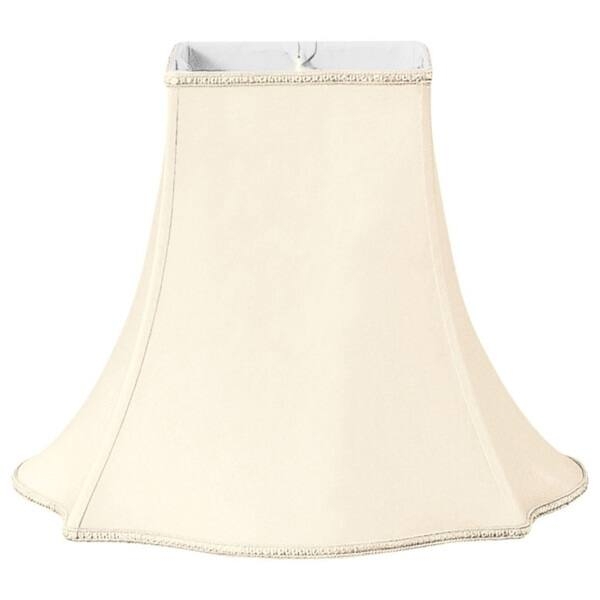 Lamp Shade Fancy Square Gimp Trim Edges Flared Sides Traditional