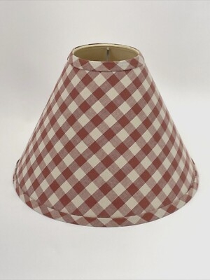 Lamp Shade Farmhouse Red White Plaid Tapered Empire Silhouette