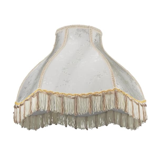 Lamp Shade Fringe Trim Scalloped Edge Bell Shape Beige Vintage