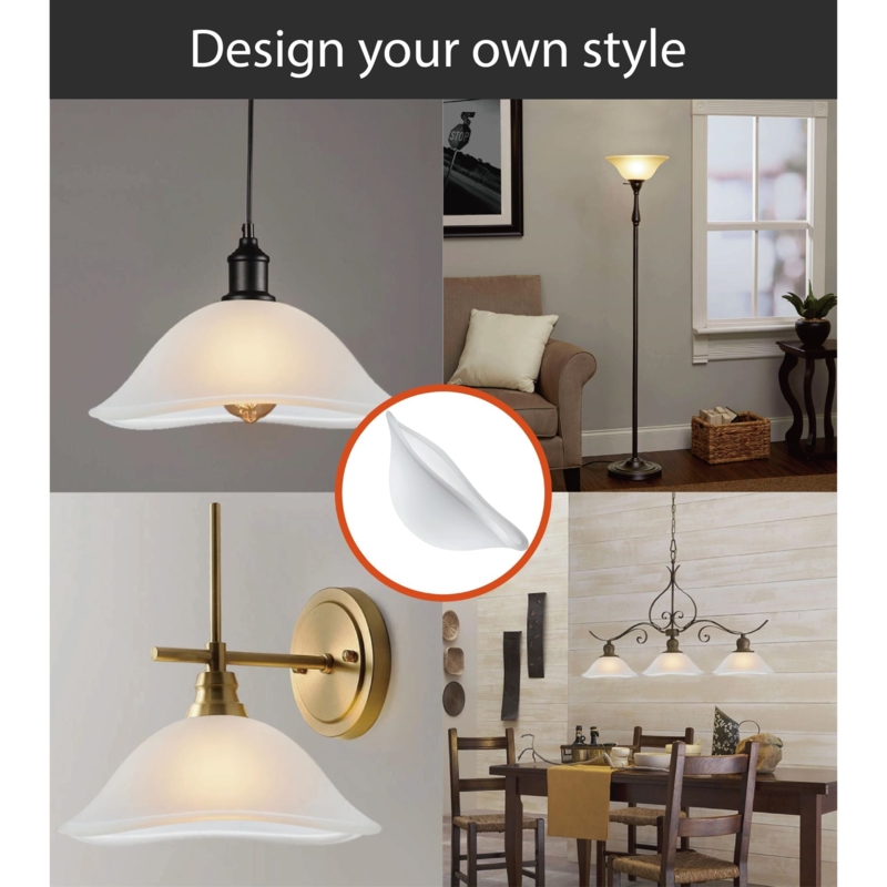 Lamp Shade: Frosted Glass Torchiere Bowl Replacement Flared Rim