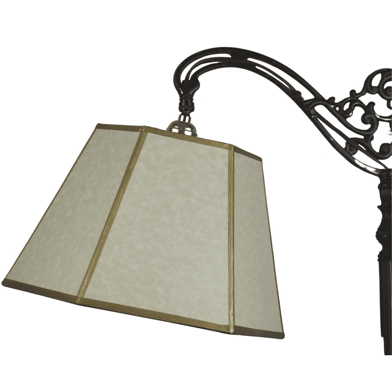Lamp Shade Hexagonal Shape, Gold Lined, Paneled Design
