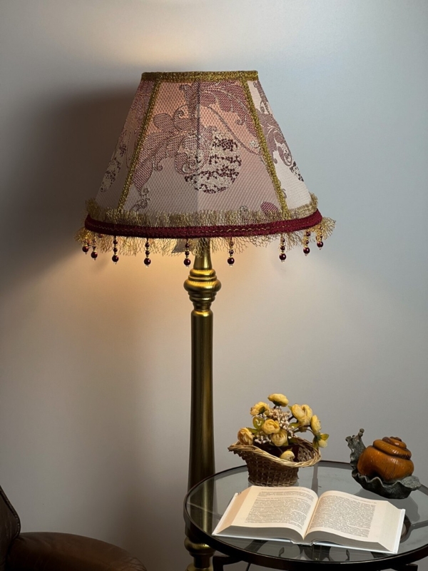 Lamp Shade in Victorian Maximalist Style with Multi Tiered Scallops
