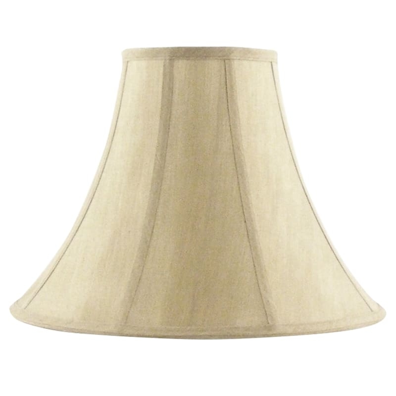 Lamp Shade Ivory Bell Shape Vertical Piping Linen Texture