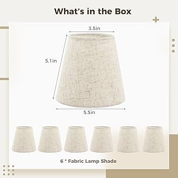Lamp Shade Mini Barrel Set of 6 Cream Linen-Like, Traditional