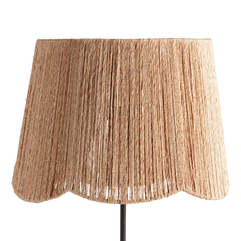 Lamp Shade Natural Jute Rope Woven Scalloped Edge Bohemian