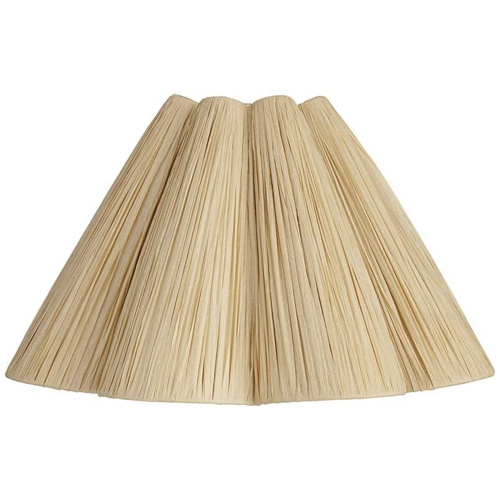 Lamp Shade Natural Raffia Woven Fiber Scalloped Edge Empire Coastal